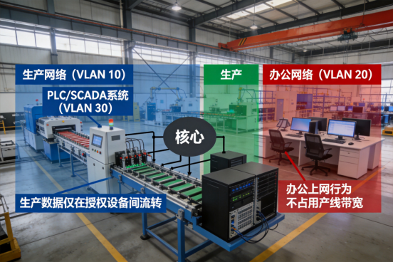 生产/办公网络隔离（VLAN）